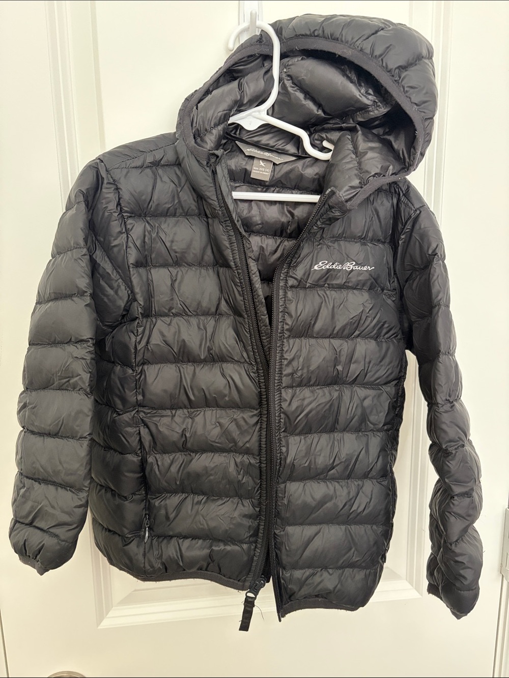 Eddie Bauer Kids Black Quilted Hooded Puffer Jacket